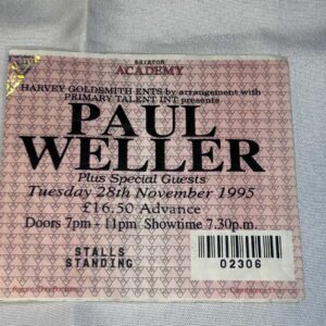 Paul Weller Brixton Academy Ticket Stub 28th November 1995 The Jam