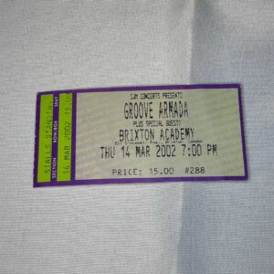 Groove Armada Ticket Stub Brixton Academy 14th March 2002