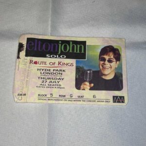 Elton John Ticket Stub Genuine Route of Kings Tour 27th July 2000
