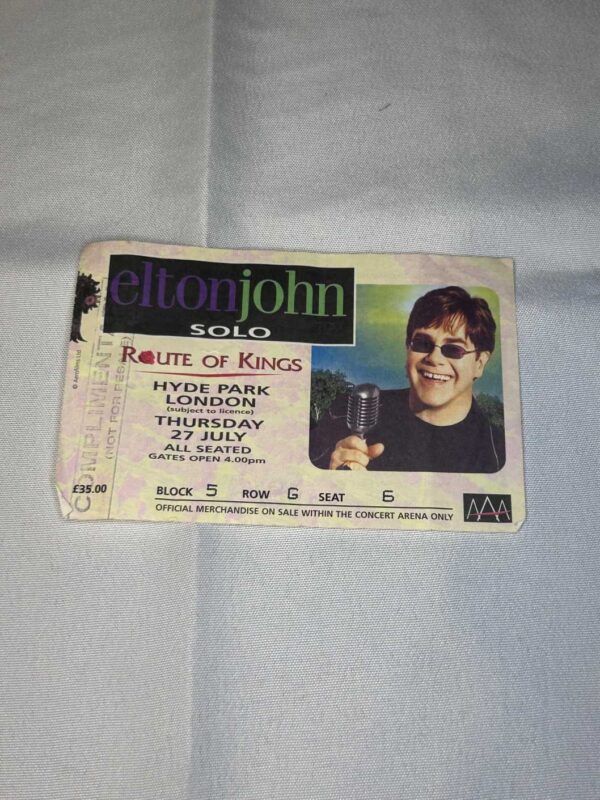 Elton John Ticket Stub Genuine Route of Kings Tour 27th July 2000