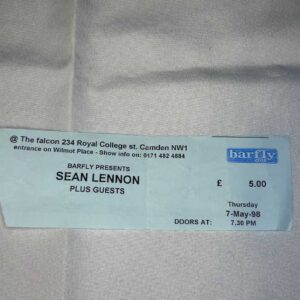 Sean Lennon Ticket Stub 1998 Barfly 7th May