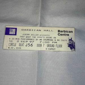 Bill Drummond and Jimmy Cauty Ticket Stub Genuine 2nd Sept 1997
