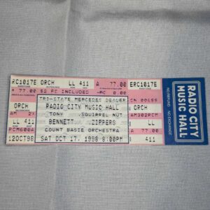 Tony Bennet Ticket Stub Radio City Music Hall Oct 17th 1998