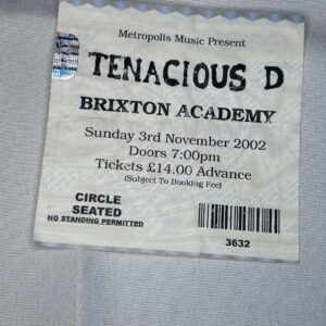 Tenacious D Ticket Stub 3rd November 2002 Brixton