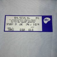 Burt Bacharach Royal Festival Hall Ticket Stub 29th June 1996 - Image 2