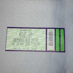 Wyclef Jean Ticket Stub Shepherds Bush 25th November 2000
