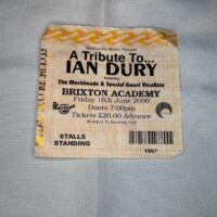 Ian Dury Tribute Ticket Stub #2 Brixton 16th June 2000 - Image 2