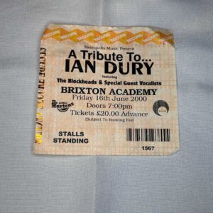 Ian Dury Tribute Ticket Stub #2 Brixton 16th June 2000