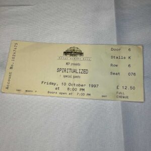 Spiritualized Ticket Stub Royal Albert Hall 10th October 1997