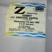 Z Ahmet and Dweezil Zappa 7th July 1993 Ticket Stub Genuine - Image 2