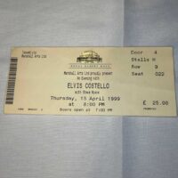 Elvis Costello Royal Albert Hall Ticket Stub 15th April 1999 - Image 2