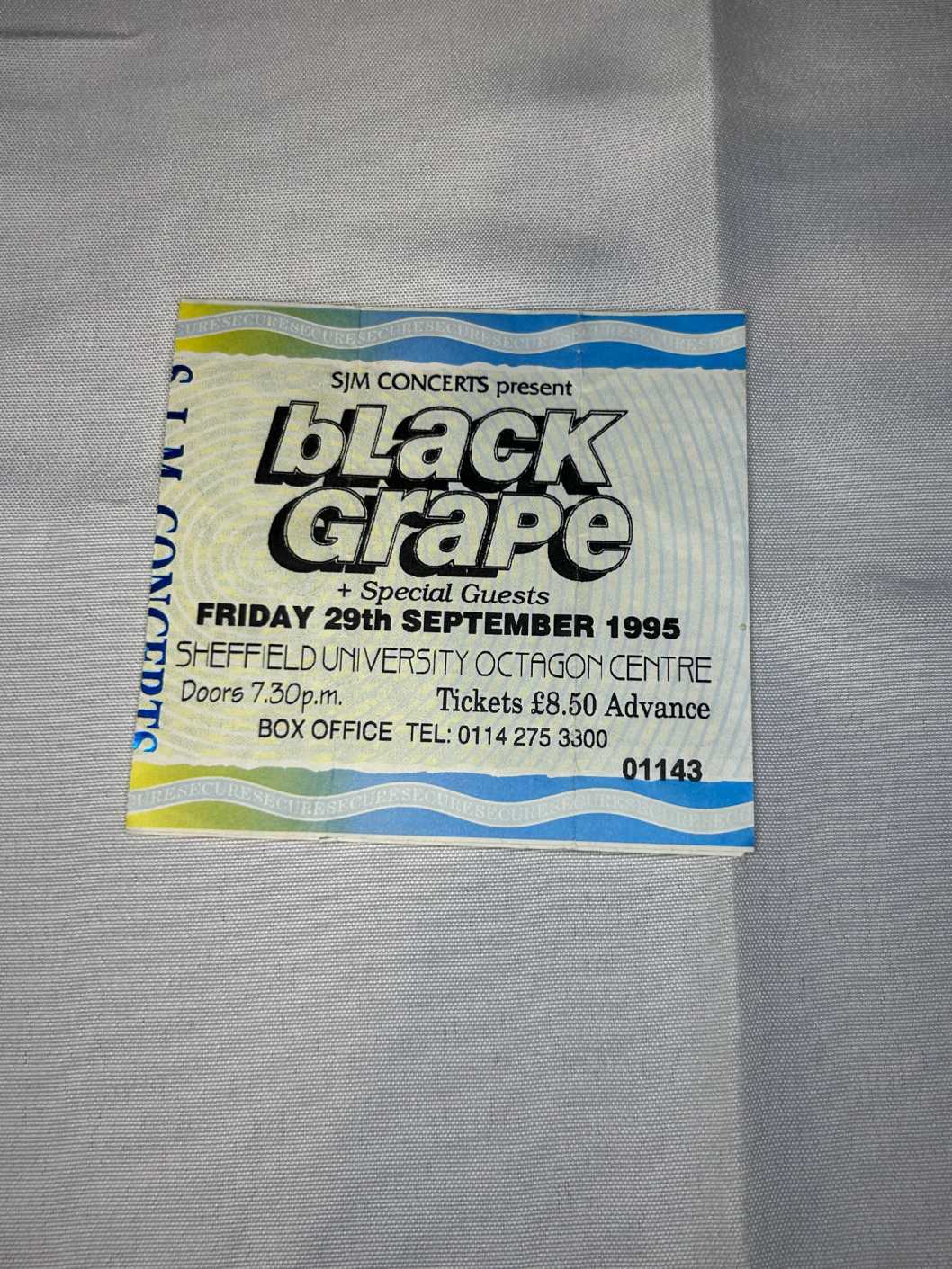 Black Grape Ticket Stuff Sheffield Uni 29th September 1995