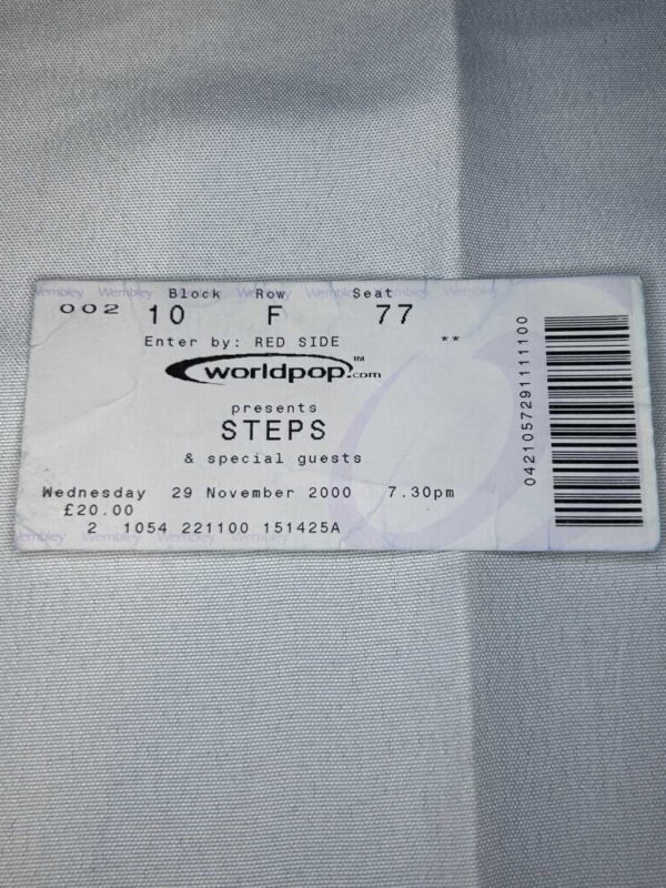 Steps Ticket Stub 29th November 2000 Wembley
