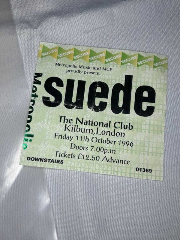 Suede Ticket Stub Kilburn 11th October 1996