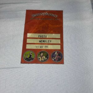 Stereophonics Tour Photographers AAA Pass Wembley 17th Nov 2001