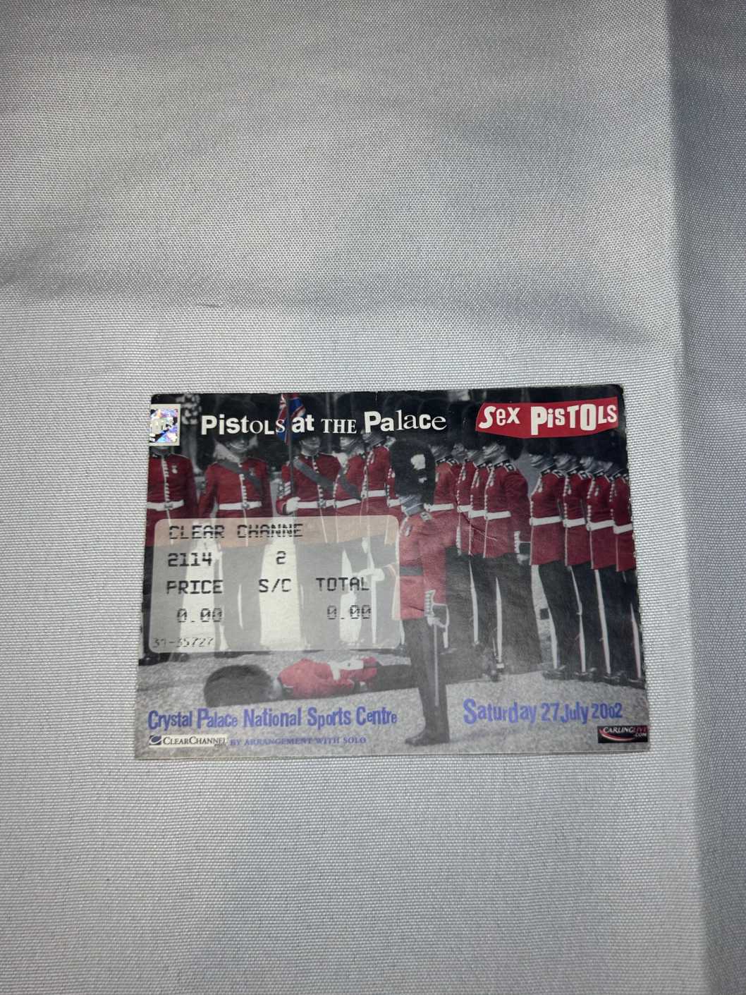 Pistols at The Palace Ticket Stub 27th July 2002 Genuine
