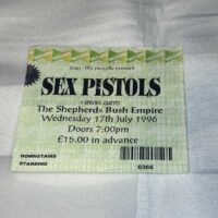 Sex Pistols Ticket Stub Shepherds Bush 17th July 1996 - Image 2