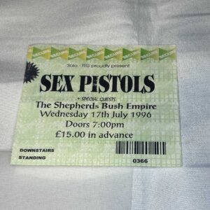 Sex Pistols Ticket Stub Shepherds Bush 17th July 1996