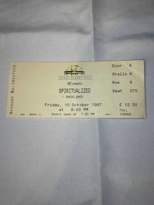 Spiritualized Ticket Stub 10th October 1997