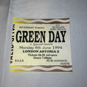 Green Day Ticket Stub Astoria 6th June 1994