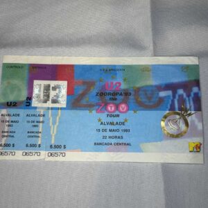 U2 Zooropa Ticket Stub 1993 15th May Lisbon Portugal