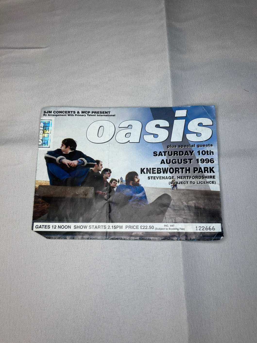 Oasis Ticket Stub Knebworth 10th August 1996 Genuine
