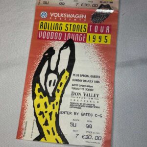 Rolling Stones Ticket Stub 1995 Sheffield 9th July Genuine