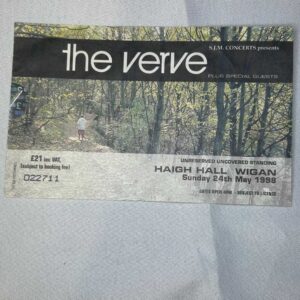 The Verve Ticket Stub 1998 24th May Wigan Genuine