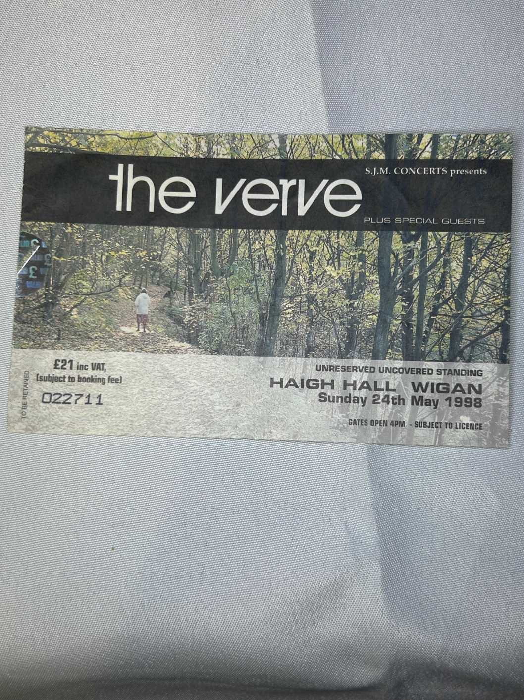 The Verve Ticket Stub 1998 24th May Wigan Genuine