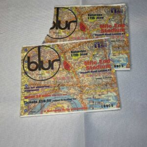2 x Blur Ticket Stubs 17th June 1995 Genuine Mile End Stadium