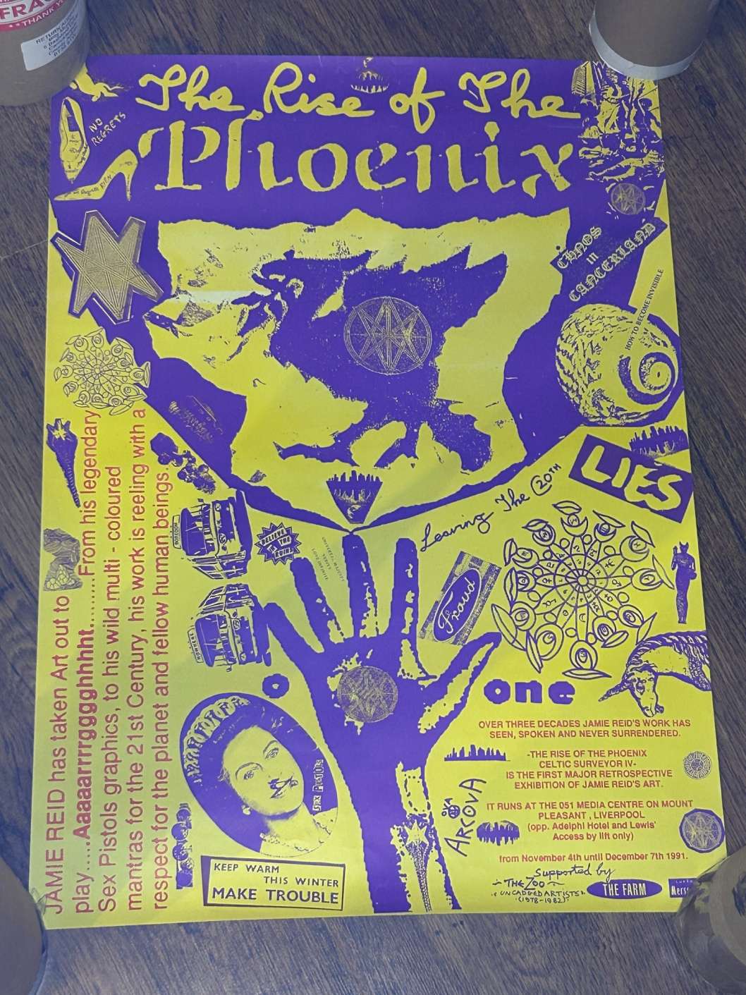 Jamie Reid Art Exhibition Poster 1991 Genuine NM