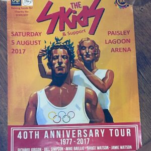 The Skids 40th Anniversary Tour Poster 2017 NM August 5th Paisley Lagoon Arena
