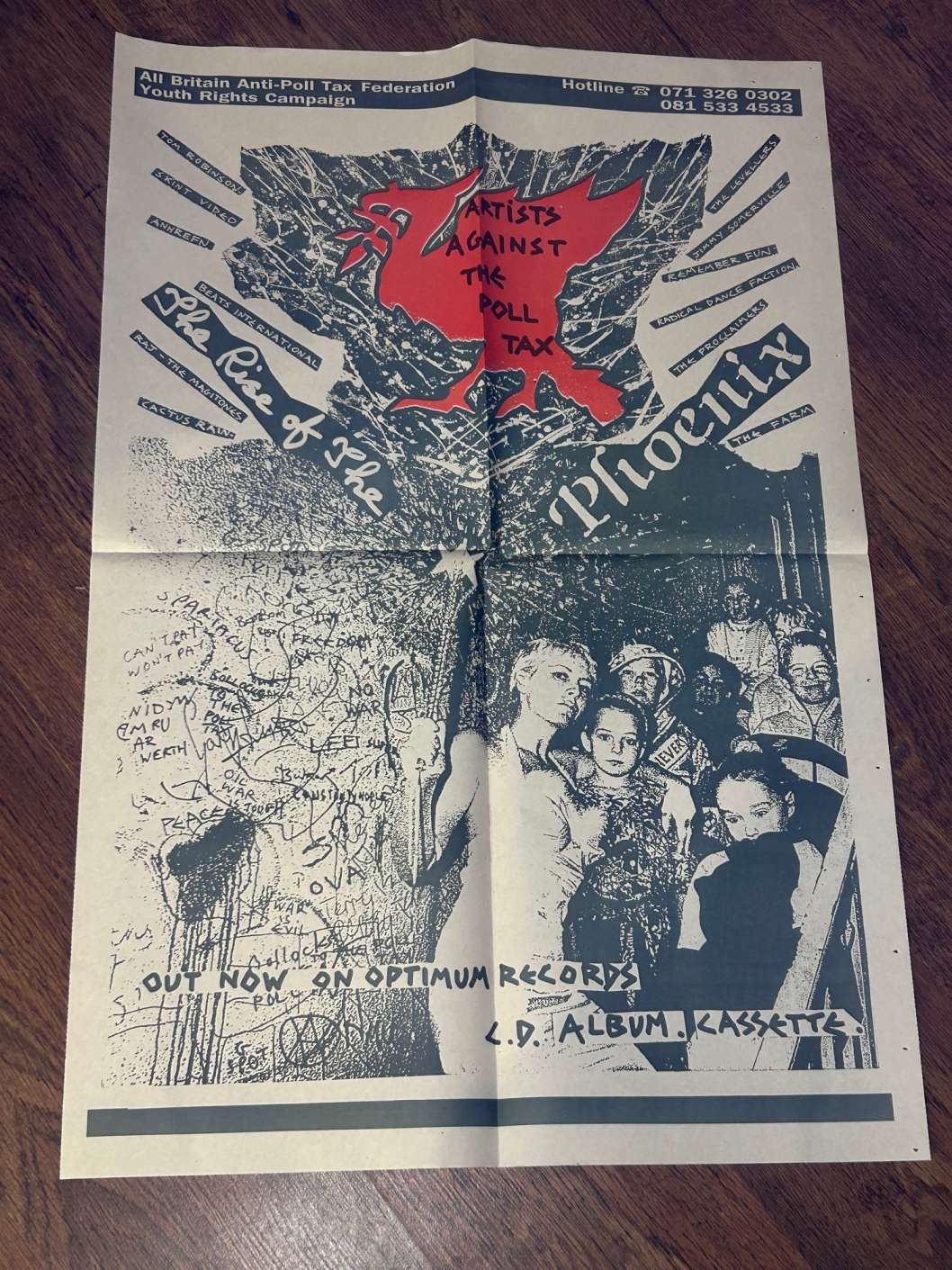 Artist Against The Poll Tax Album Poster Folded and NM