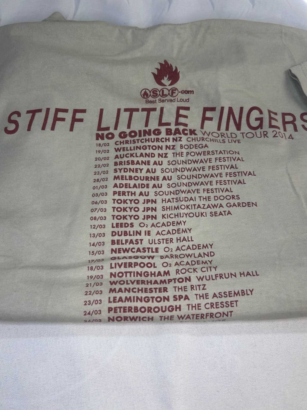 SLF Stiff Little Fingers tour t shirt large 2014
