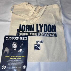 PIL I Could Be Wrong Tour Tote Bag, Badges and flyer. Lydon.