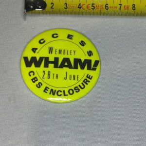 Vintage Wham Access Badge from Final Concert 1986 28th June