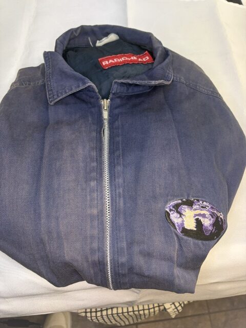 Radiohead ‘The Bends’ UK promotional only blue denim-style zip-up jacket, rare.