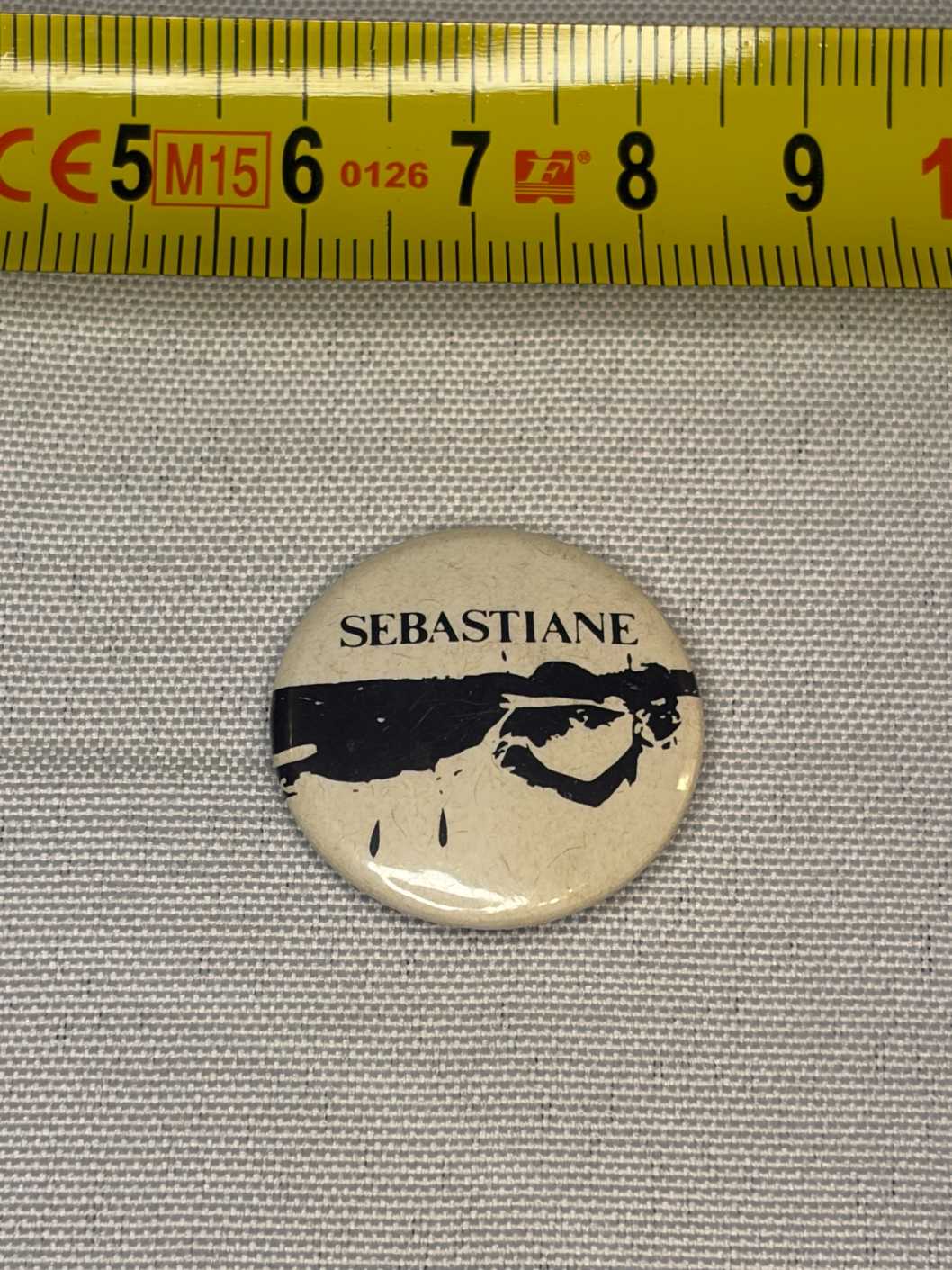 Derek Jarman Film badge Sebastiane original vintage 25mm