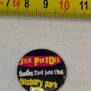Sex Pistols Finsbury Park badge 25mm 23rd June 1996  Vintage