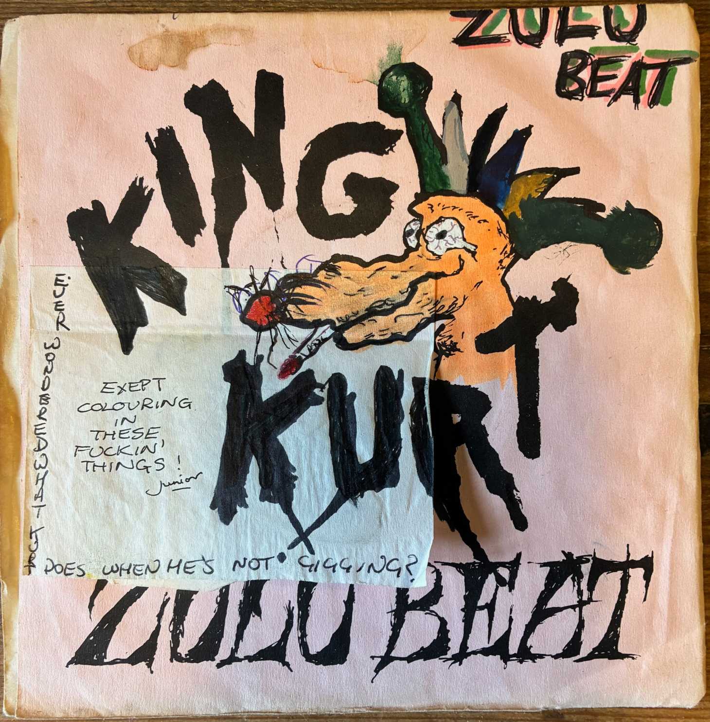 1982 King KURT Zulu Beat Sliced Records Orange Vinyl Numbered Customized Glenn Rare